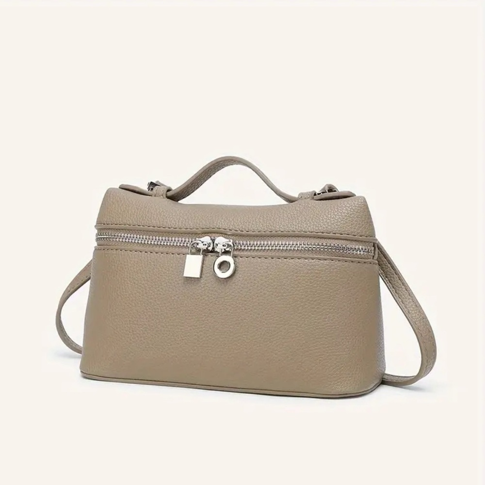 Elegant Mini Tan Faux Leather Handbag